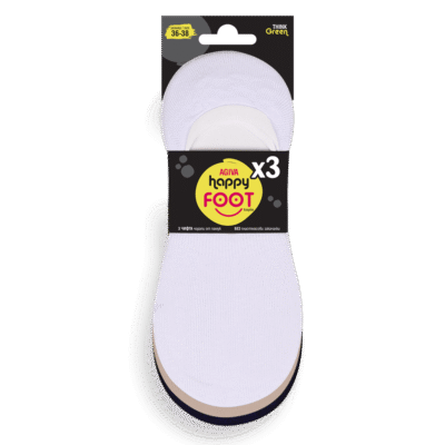 Комплект от 3бр. Памучни терлици In shoe - бял, бежов и черен